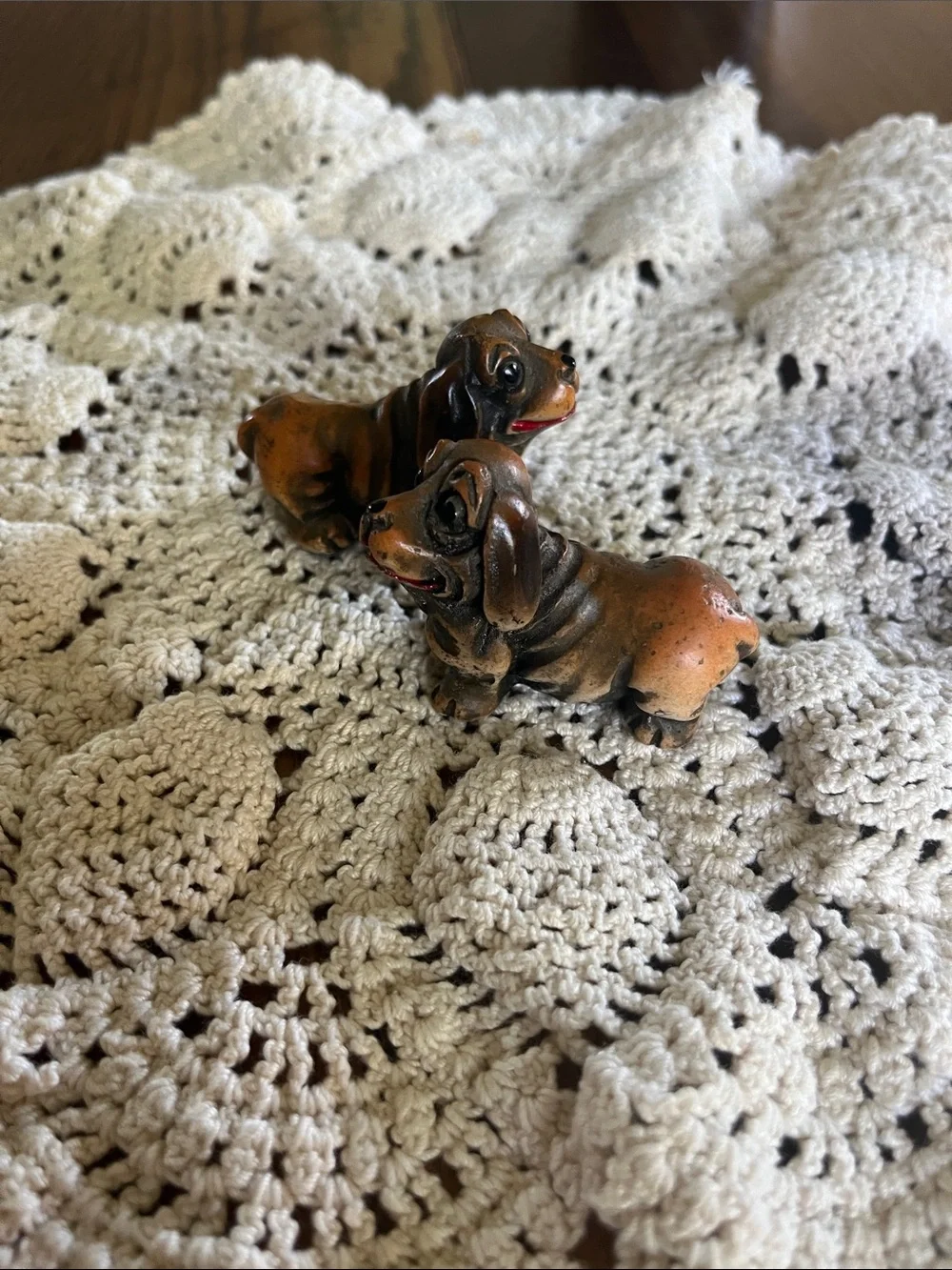 Hand-Painted Brown Dachshund Figurine for Small Pets Display